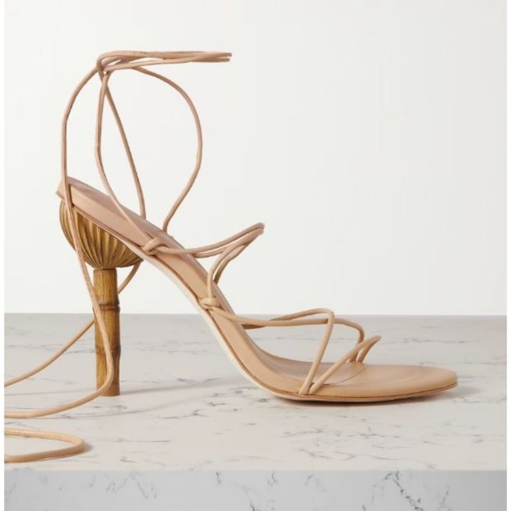 Cult Gaia Soleil Lace Up Leather High Heel Stiletto Sandals Sexy Wedding Guest - Picture 16 of 16